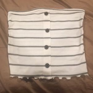 Black and white stripped tube top